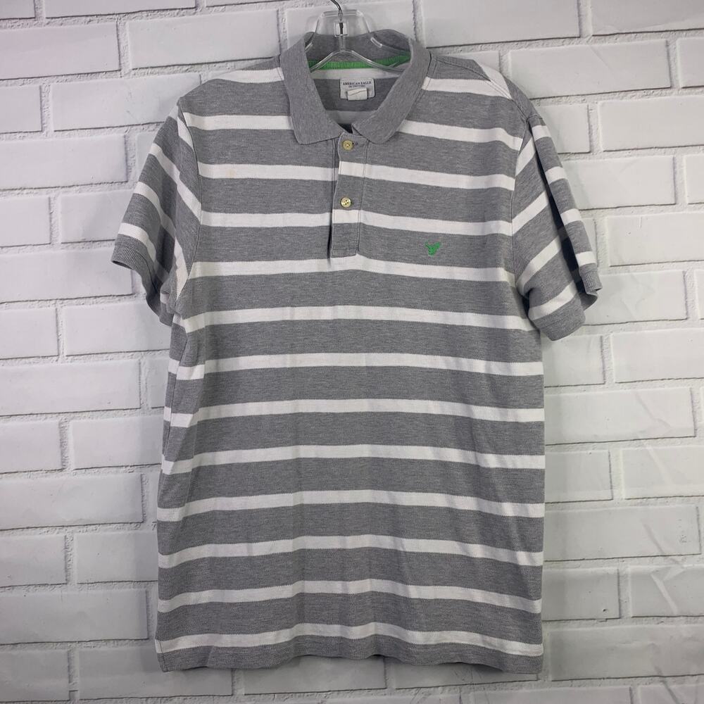 vintage 90s AEO striped polo Made in Mariana American Eagle Outfitters medium